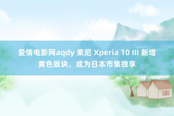 爱情电影网aqdy 索尼 Xperia 10 III 新增黄色版块，或为日本市集独享