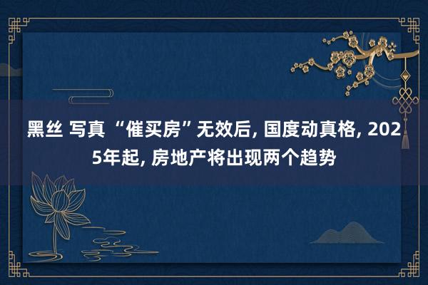 黑丝 写真 “催买房”无效后， 国度动真格， 2025年起， 房地产将出现两个趋势
