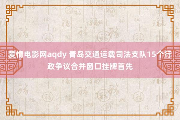 爱情电影网aqdy 青岛交通运载司法支队15个行政争议合并窗口挂牌首先