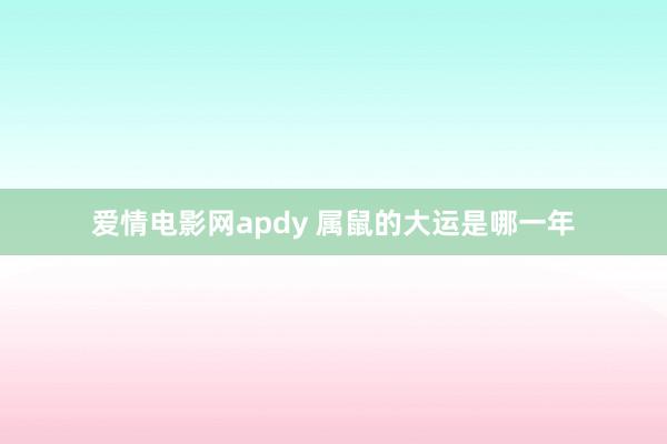 爱情电影网apdy 属鼠的大运是哪一年